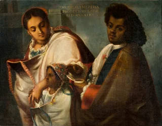 Mulatte und Mestizin zeugen einen Mulatten-Rückkehrer, ca. 1715